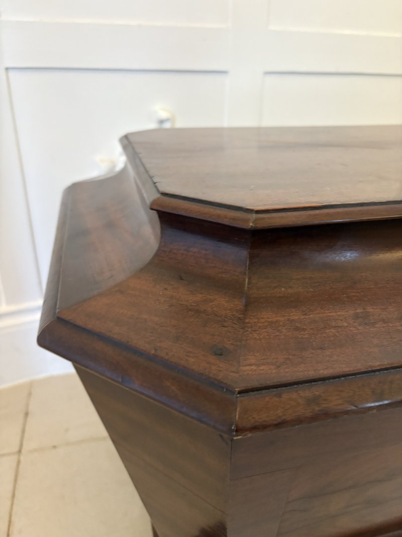 Antique Regency Quality Figured Mahogany Freestanding Wine Cooler